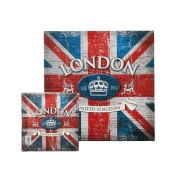 Motivservietten 3-lagig, 33 x 33 cm, London, Vintage Look, 20 Stk.
