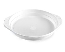 Teller einteilig Einweg-Mikrowellenteller mit 2 Anfasser PP Ø 22 cm, 100 Stk.