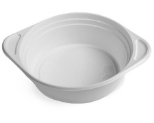 Suppenterrine Suppenteller weiß aus PS, 500 ml, mit Anfasser, 100 Stk.
