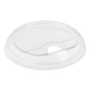 BIO Deckel flach mit Trinköffnung zu Becher 300/400/500m Ø 96 mm PLA 100 Stk.