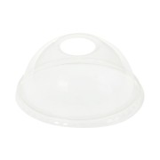 BIO Domdeckel zu Becher 300/400/500ml mit Rundloch Ø 96mm Bio-Kunststoff 50 Stk.