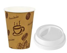 Kaffeebecher Premium Coffee to go mit Deckel, Pappe beschichtet 200 ml, 50 Stk.