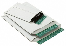 Vollpappe-Versandtasche PP V02.03, 235x308x -30mm, mit SK-Verschluss, A4, weiß