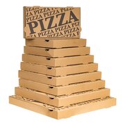 Pizzakarton Ecoline mit neutralem Motiv, 24 x 24 x 4 cm, 100 Stk.