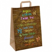1-PACK Papiertragetaschen mit Motiv DANKE in 11 Sprachen, 260+120x350mm