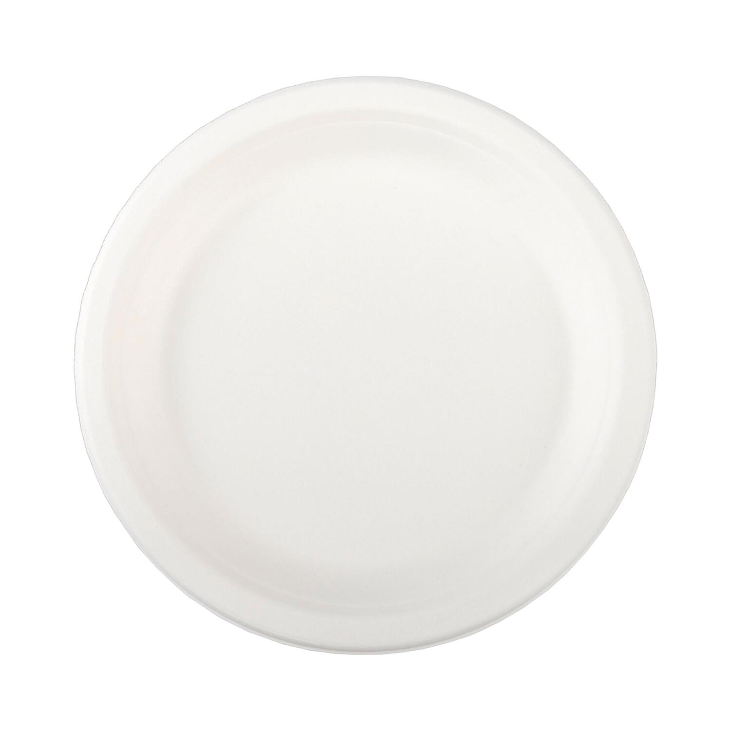 TellerausBagasse,naturwei,rund26cm,50Stk.