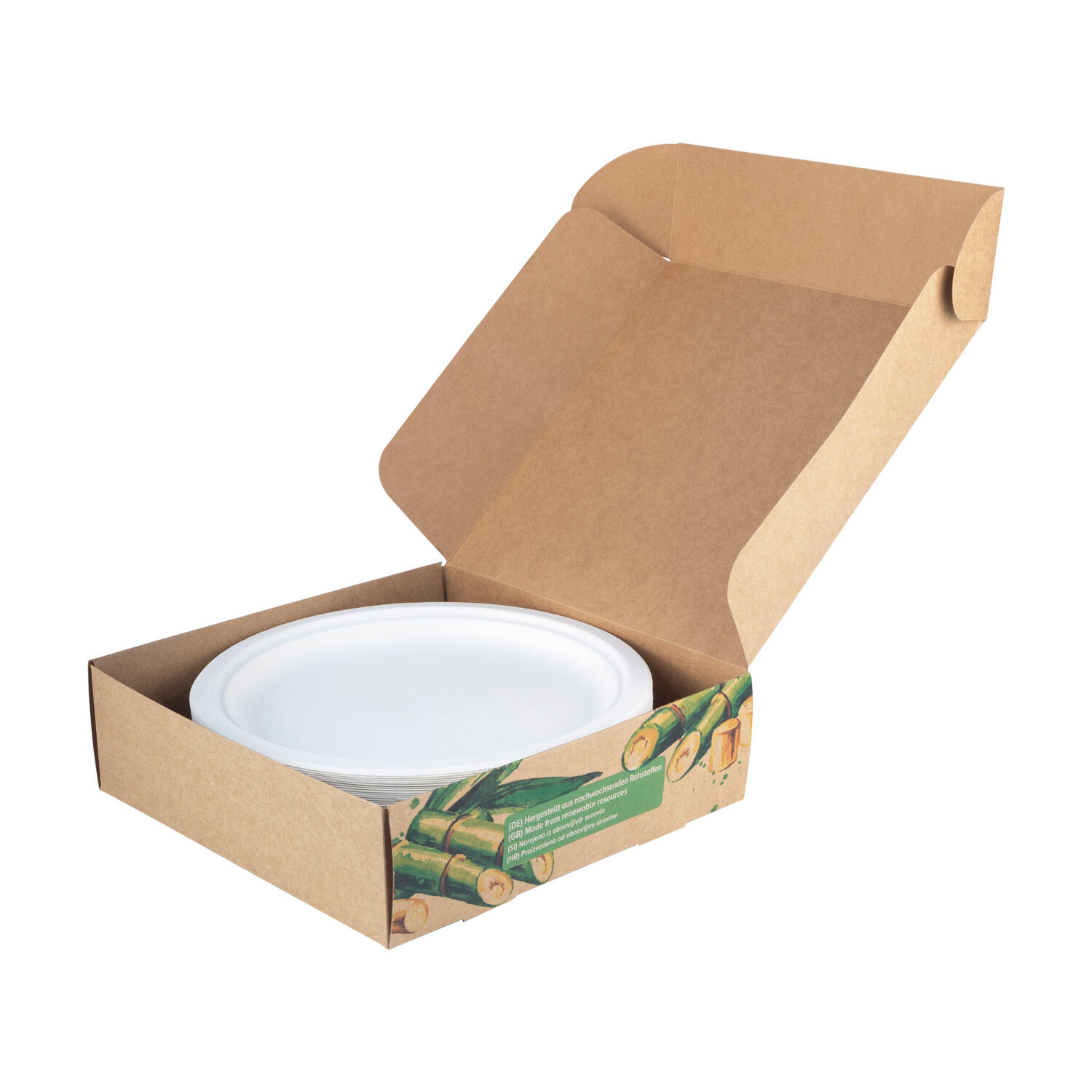 TellerausBagasse,naturwei,rund26cm,50Stk.