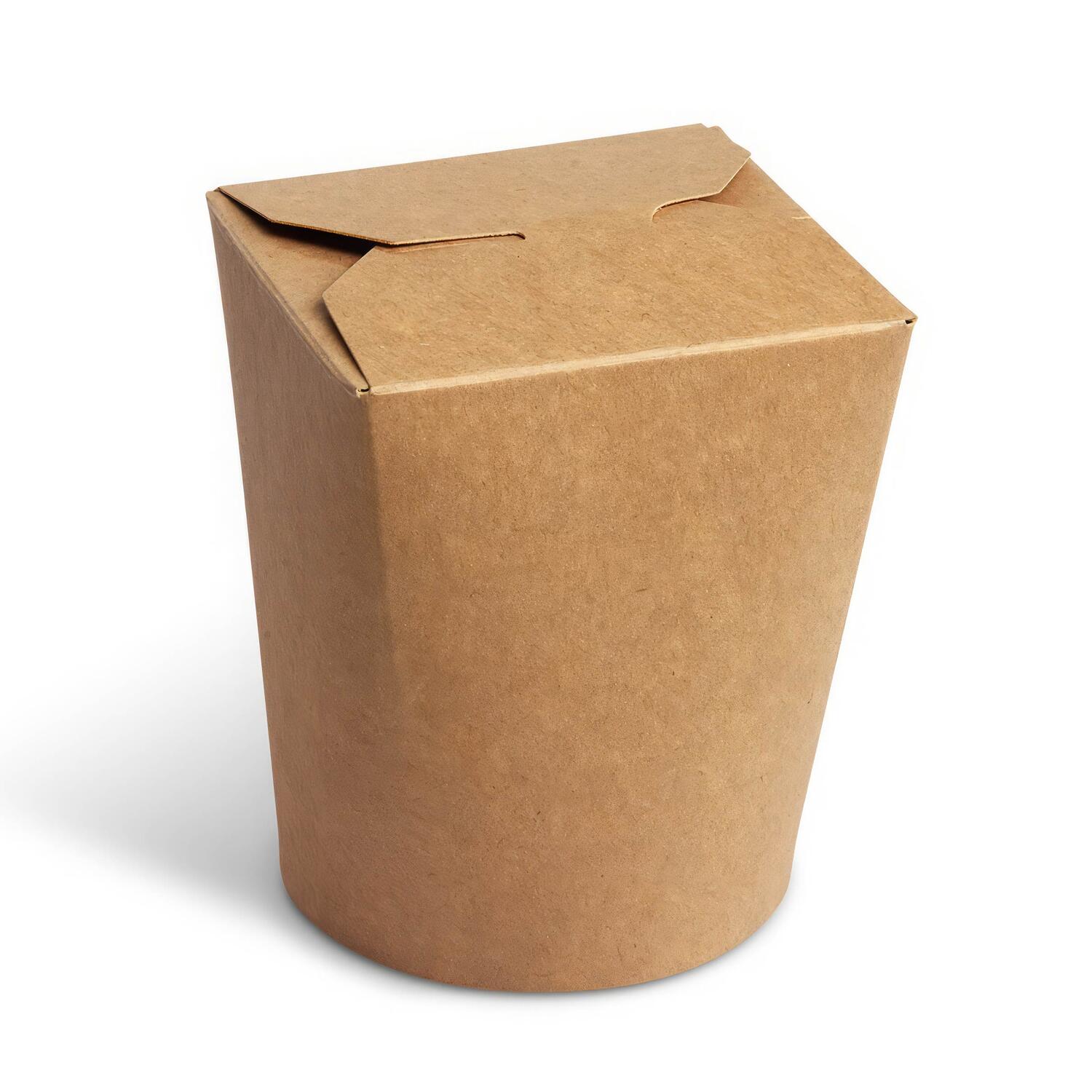 Food Box Take Away Box  80x73x100mm 500ml Kraftpapier beschichtet braun, 50 Stk.